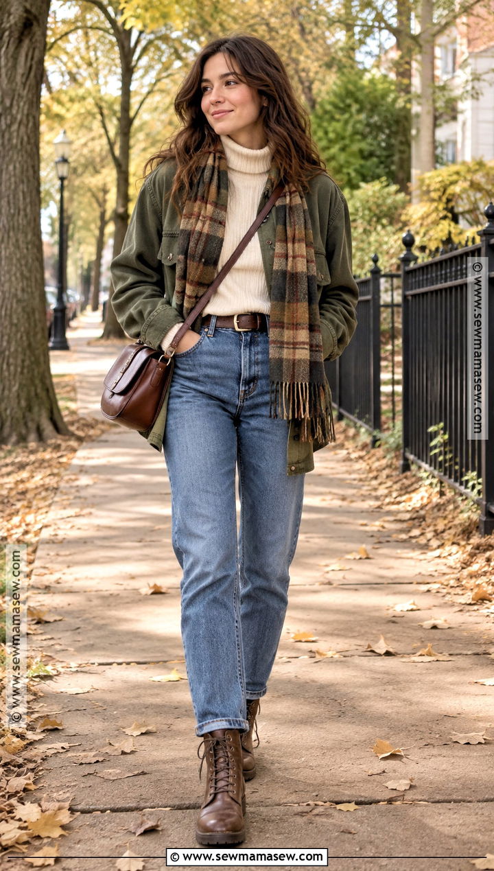 Shacket Autumn Outfit With Jeans And Boots - 25 autumn and winter outfits