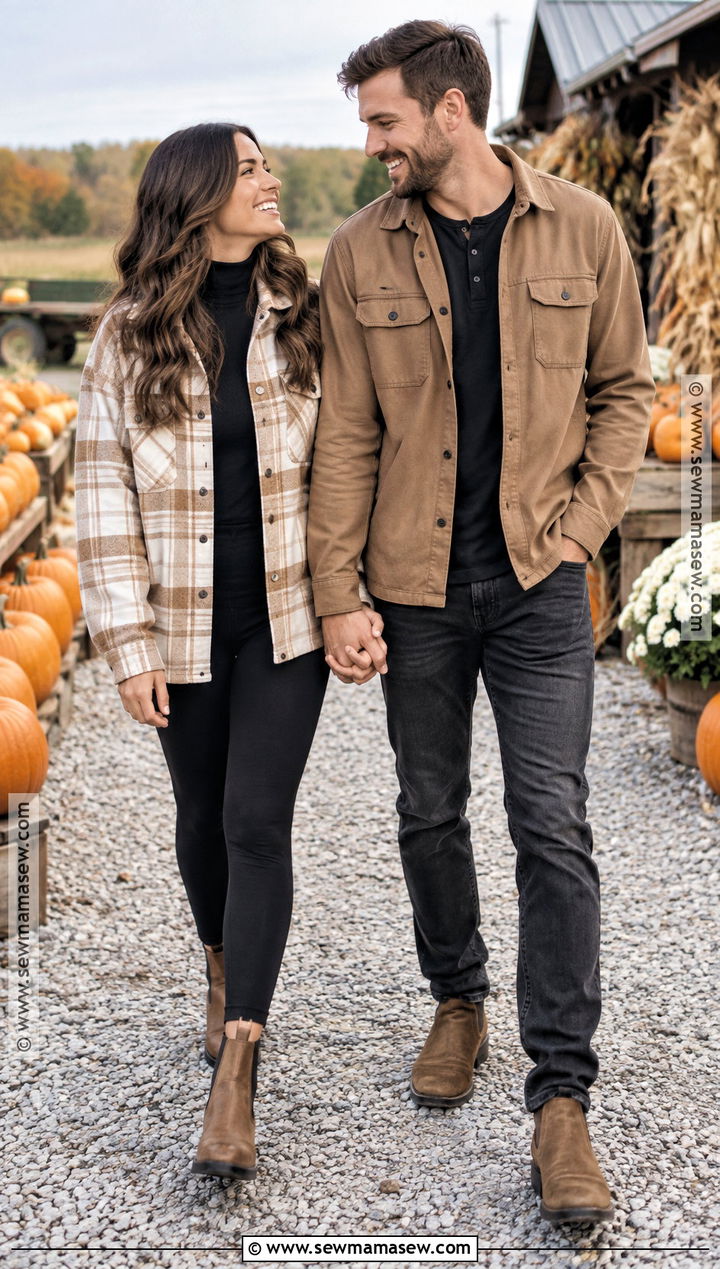 Shacket Couple Fall Outfit - 20 cute couple fall outfits