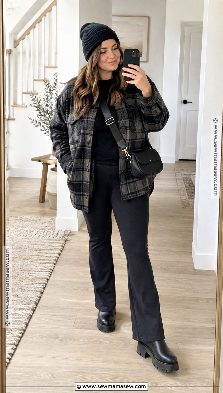 Shacket Fall Outfit With Leggings - 30 fall fit ideas