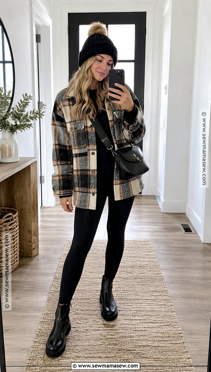 Shacket Fall Outfit With Leggings - 30 fall outfits 2026