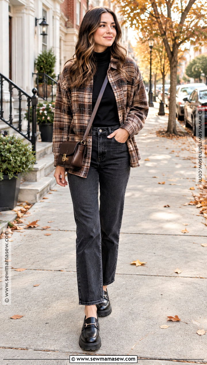 Shacket Turtleneck And Jeans Fall Outfit - 25 cool fall outfits