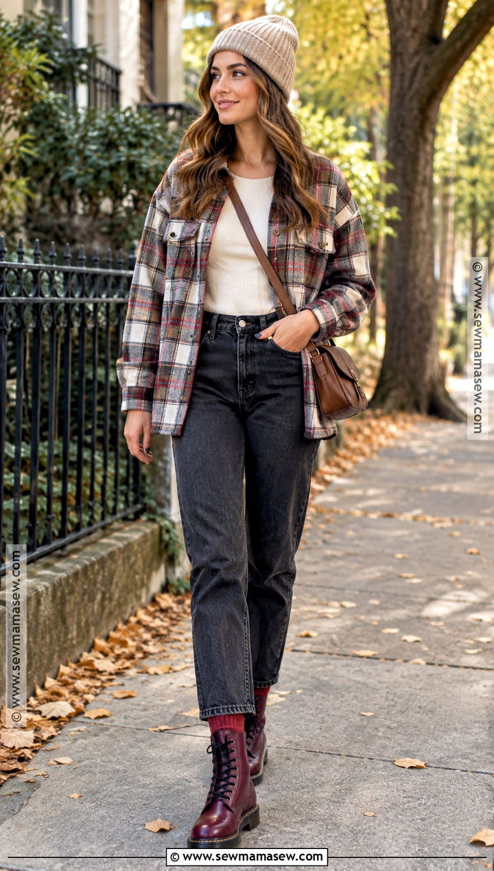 Shacket With Doc Martens - 20 fall outfits with doc martens