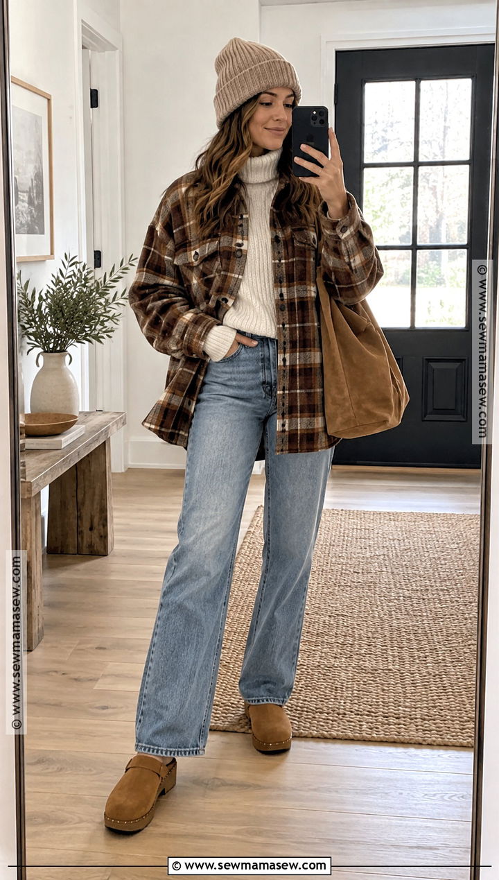 Shacket With Jeans And Clogs - 15 best fall jacket ideas