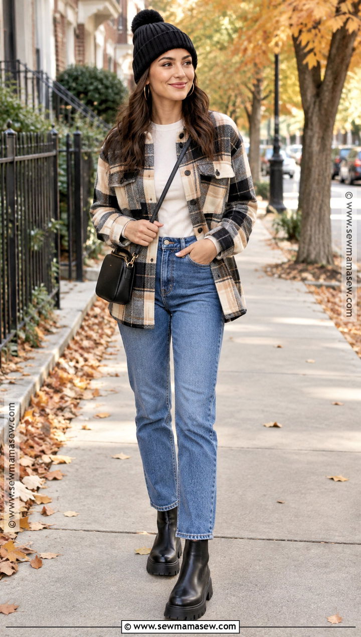 Shacket With Lug Sole Boots - 25 fall outfits with boots