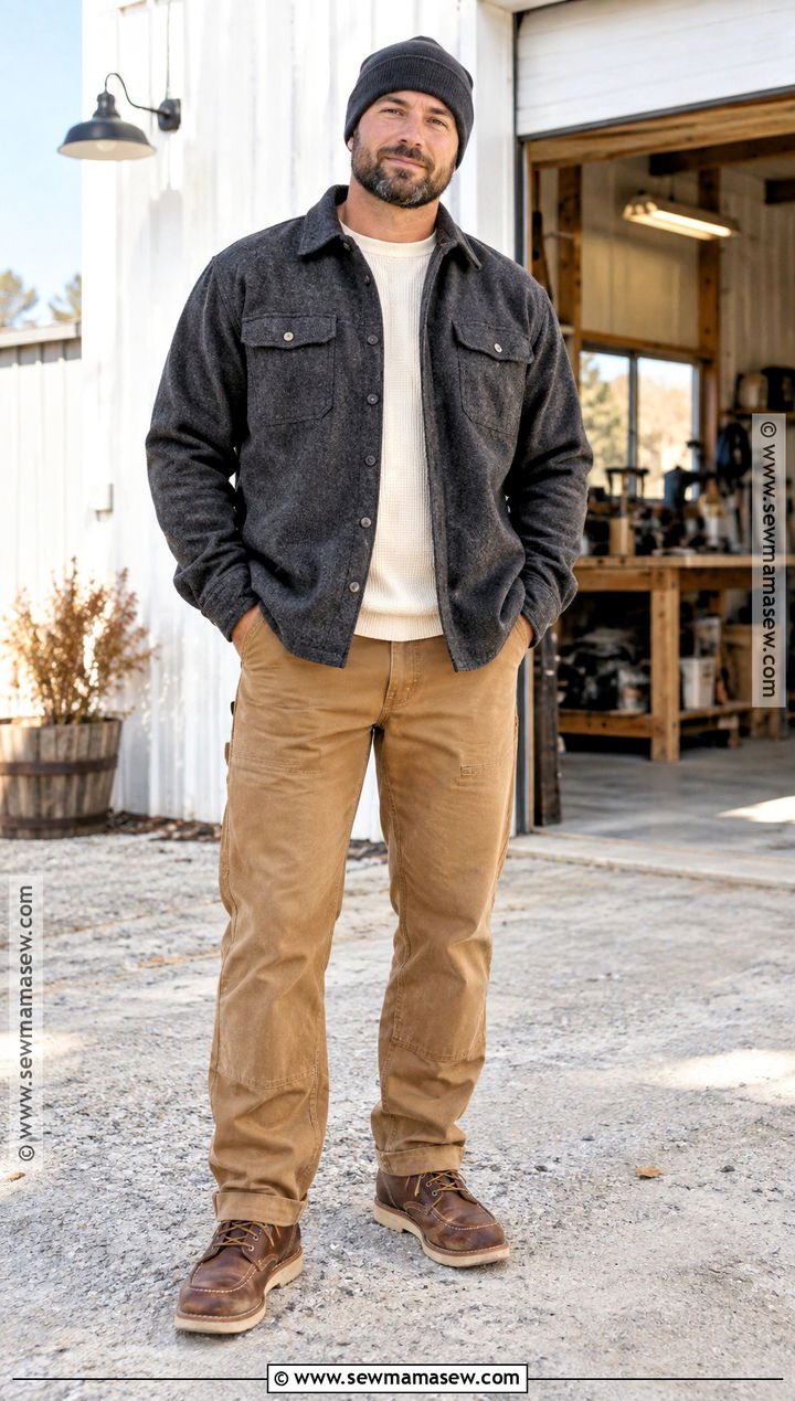 Shacket With Thermal Shirt And Work Pants - 25 fall fits for men