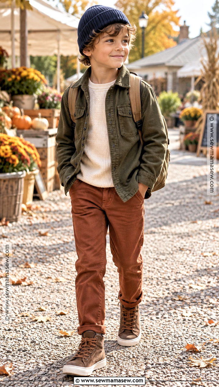 Shacket With Thermal Top And Twill Pants - 25 Boy Fall Outfits