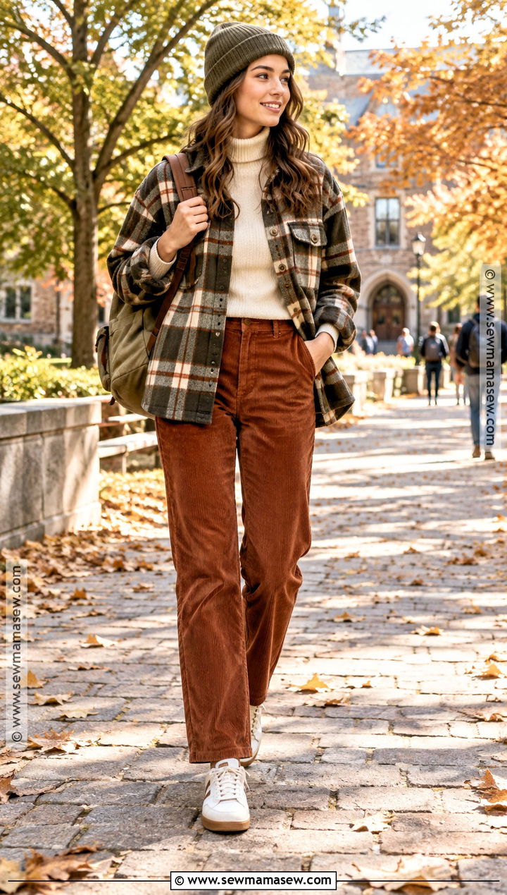 Shacket and Corduroy Pants School Outfit - 25 autumn school outfits