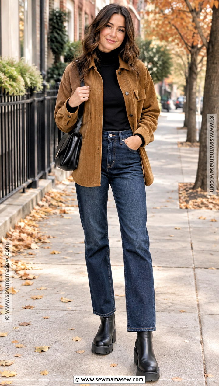 Shacket and Dark Wash Jeans Fall Outfit - 15 stylish fall outfits casual