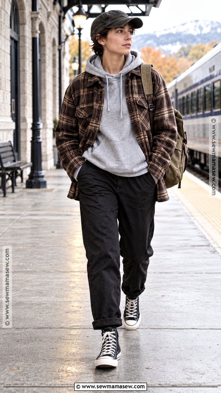 Shacket and Hoodie Fall Outfit - 20 Fall Outfits Masc for Women