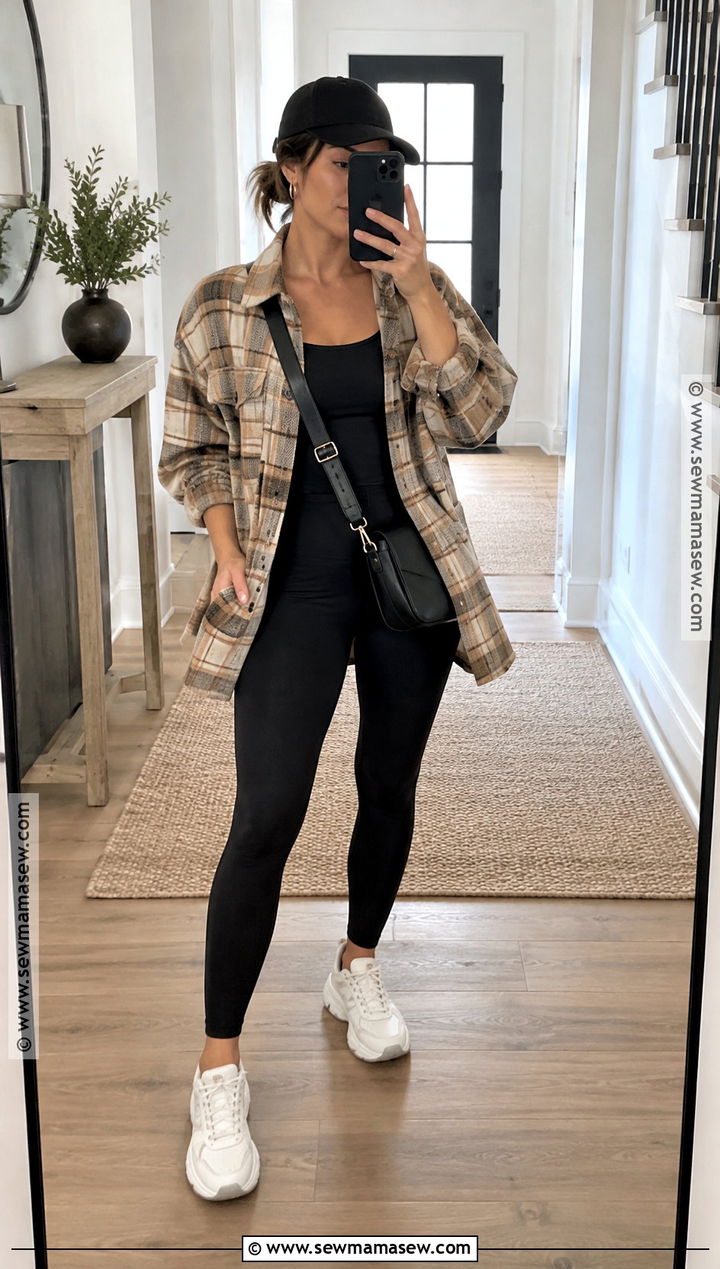 Shacket and Leggings Outfit for Athletic Build - 15 fall outfits athletic build