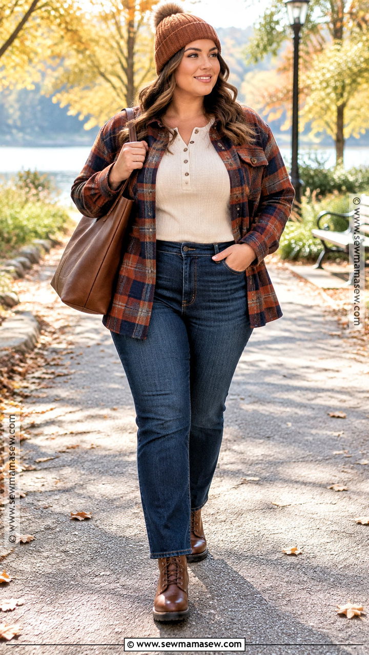 Shacket and Thermal Top Fall Outfit - 20 warm outfits for fall