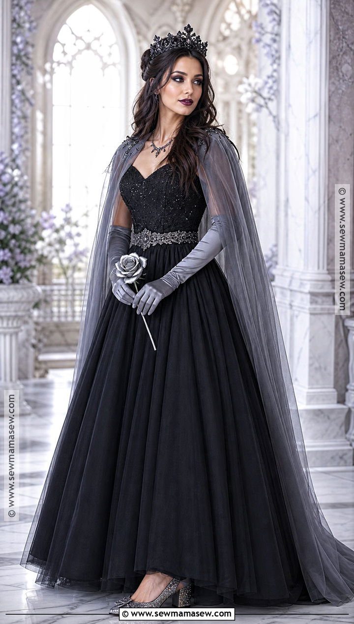 Shadow Princess Long Black Dress Costume - 30 long black dress halloween costume ideas