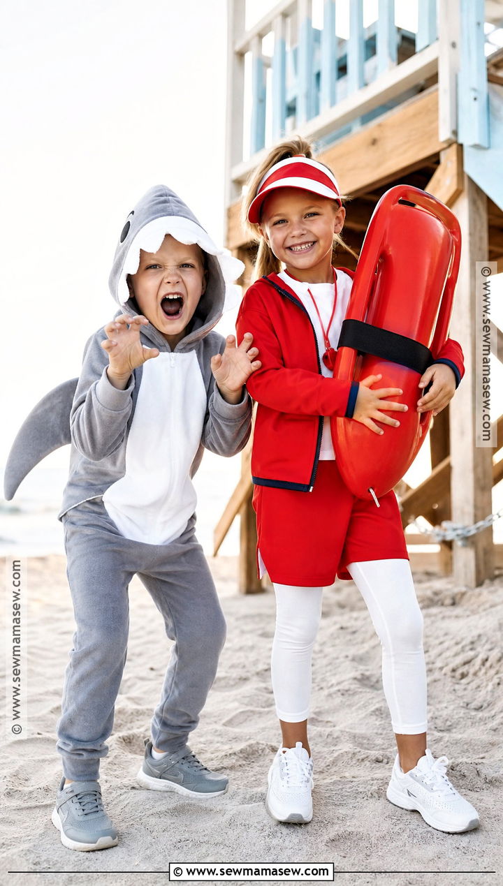 Shark And Lifeguard Costume - 35 boy and girl halloween costumes