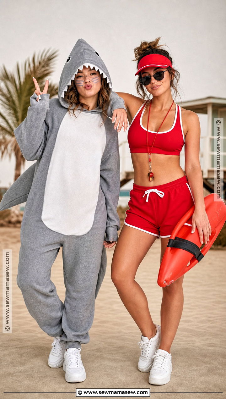 Shark And Lifeguard Friend Costume - 40 costume ideas for 2 for friends