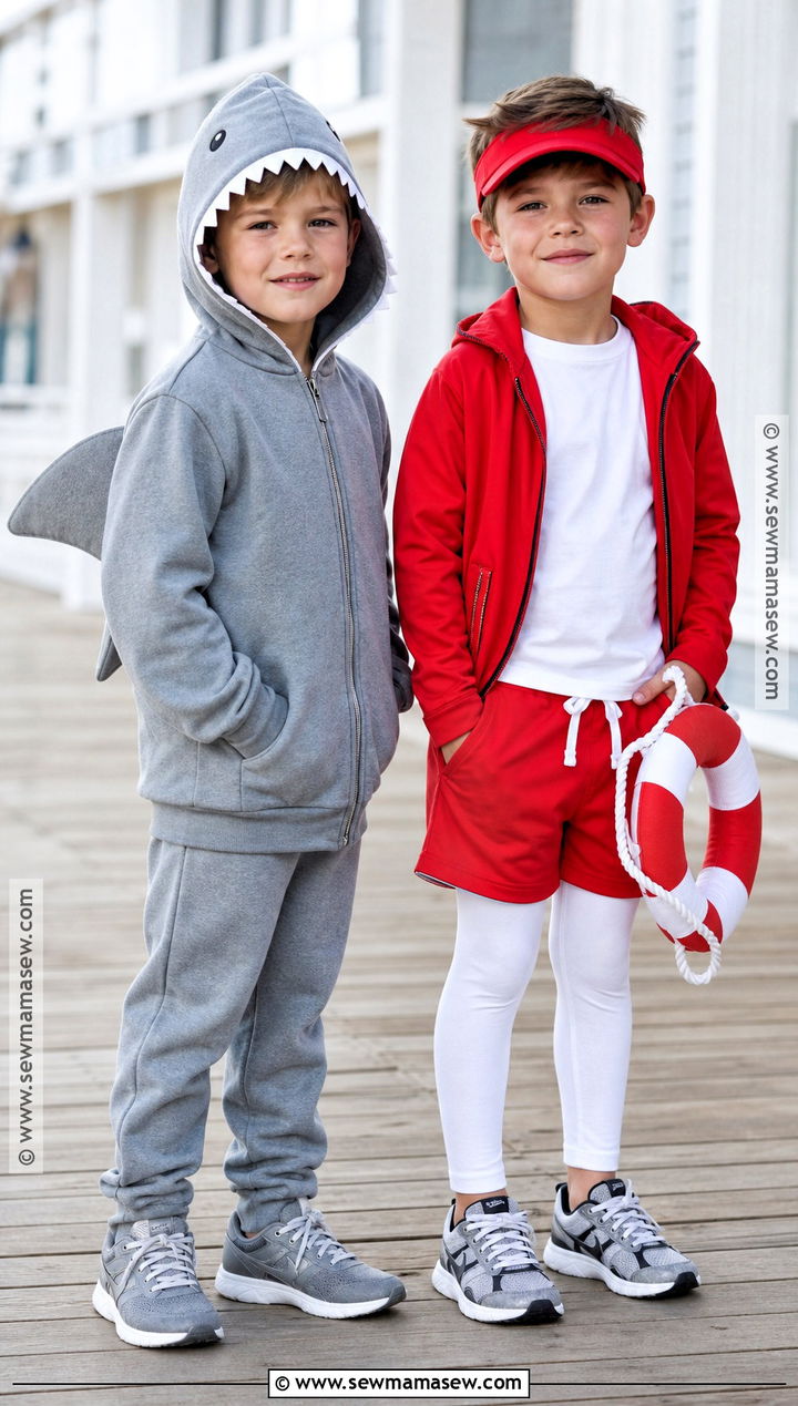 Shark And Lifeguard Twin Costume - 35 twin costumes