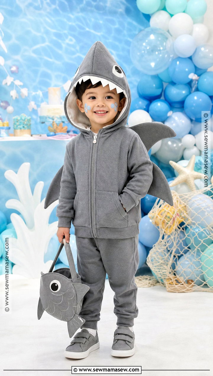 Shark Costume With Fin Hoodie - 30 kid costume ideas