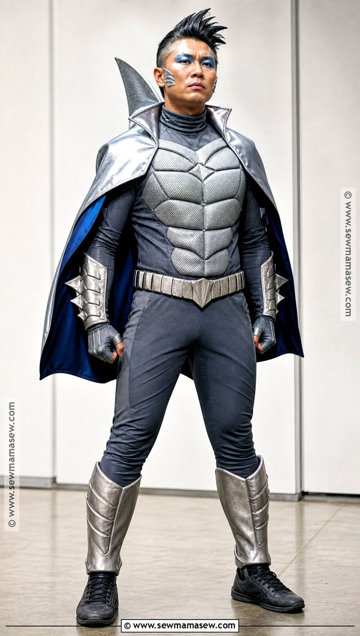 Sharkboy Costume With A Silver Cape - 30 sharkboy costume ideas