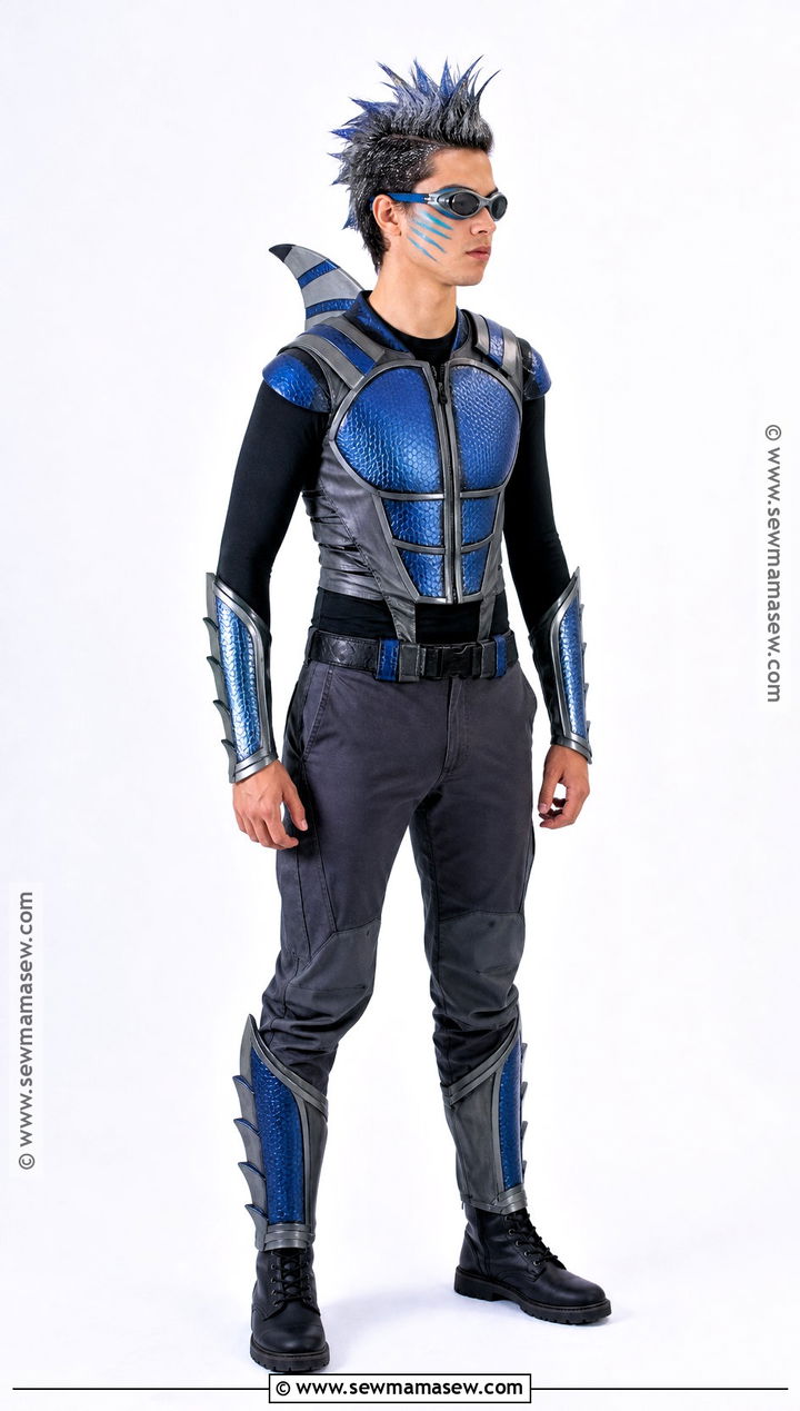 Sharkboy Costume With Blue Armor Accents - 30 sharkboy costume ideas