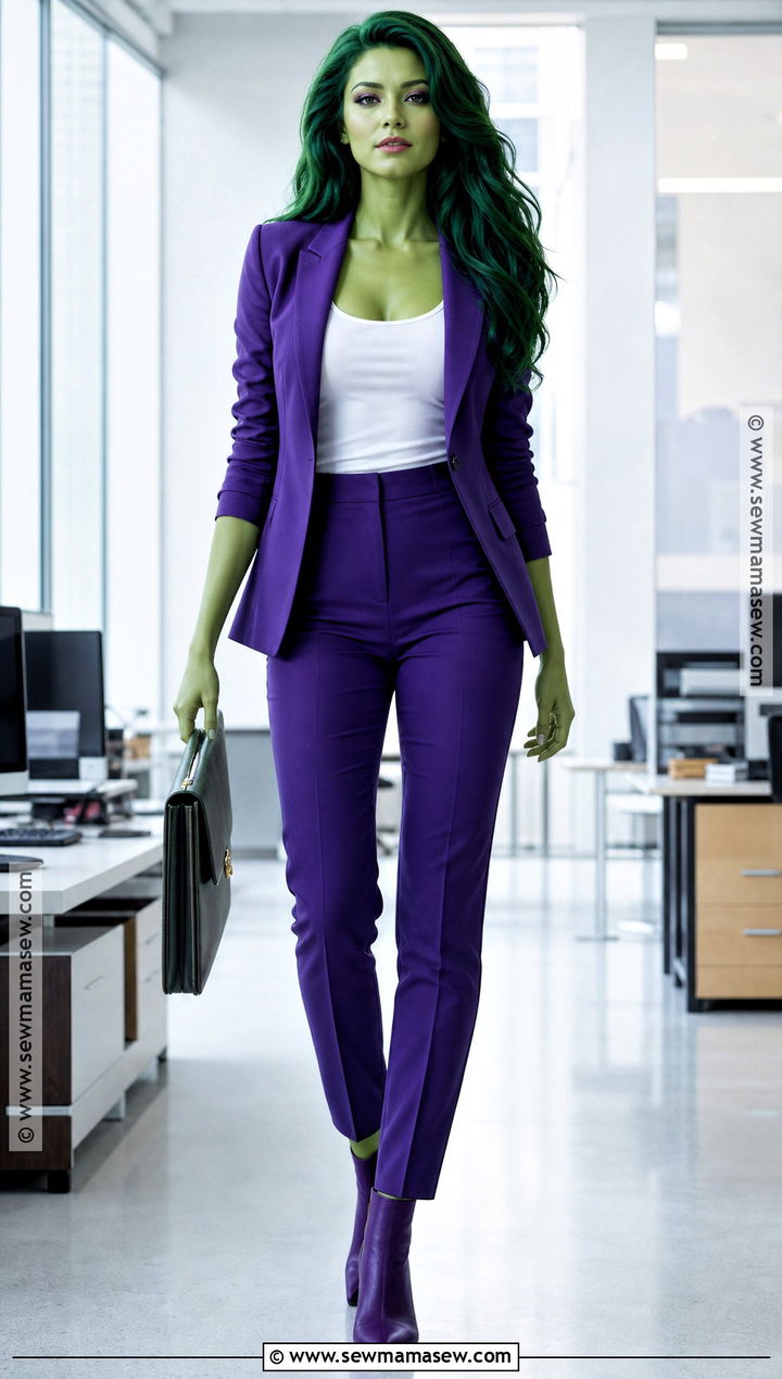 She Hulk Costume With Purple Blazer - 30 Easy Superhero Costumes