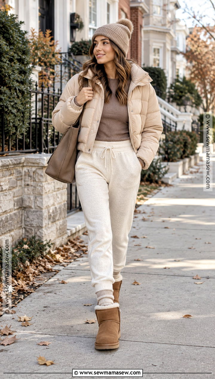 Shearling Boots With Joggers And Quilted Jacket - 20 cute fall boots