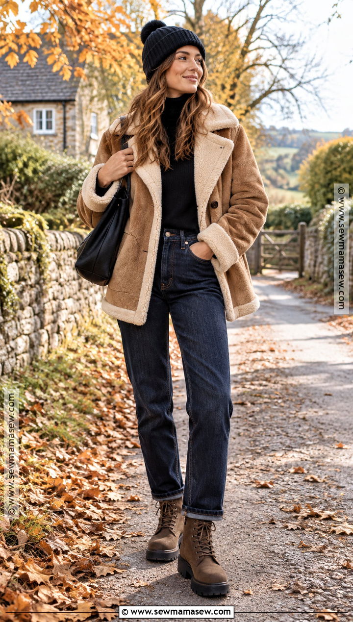 Shearling Coat Outfit - 20 coat autumn ideas