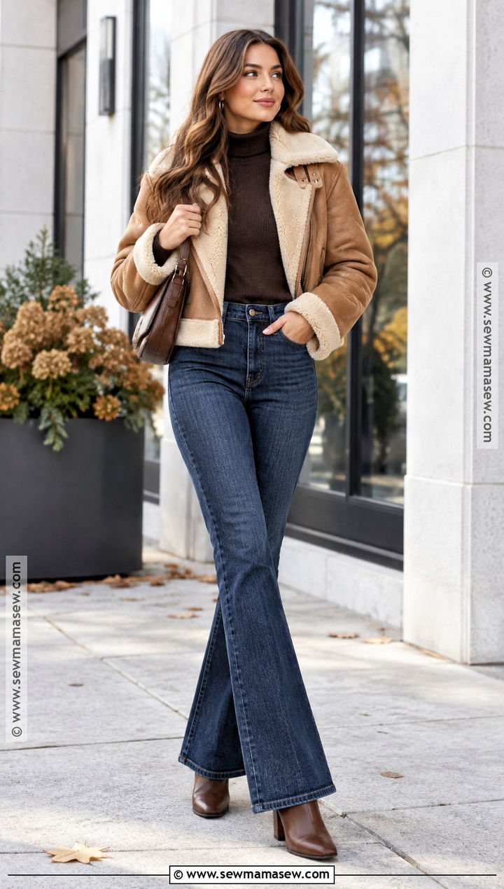 Shearling Jacket With Flared Pants - 15 fall 2026 jacket trends