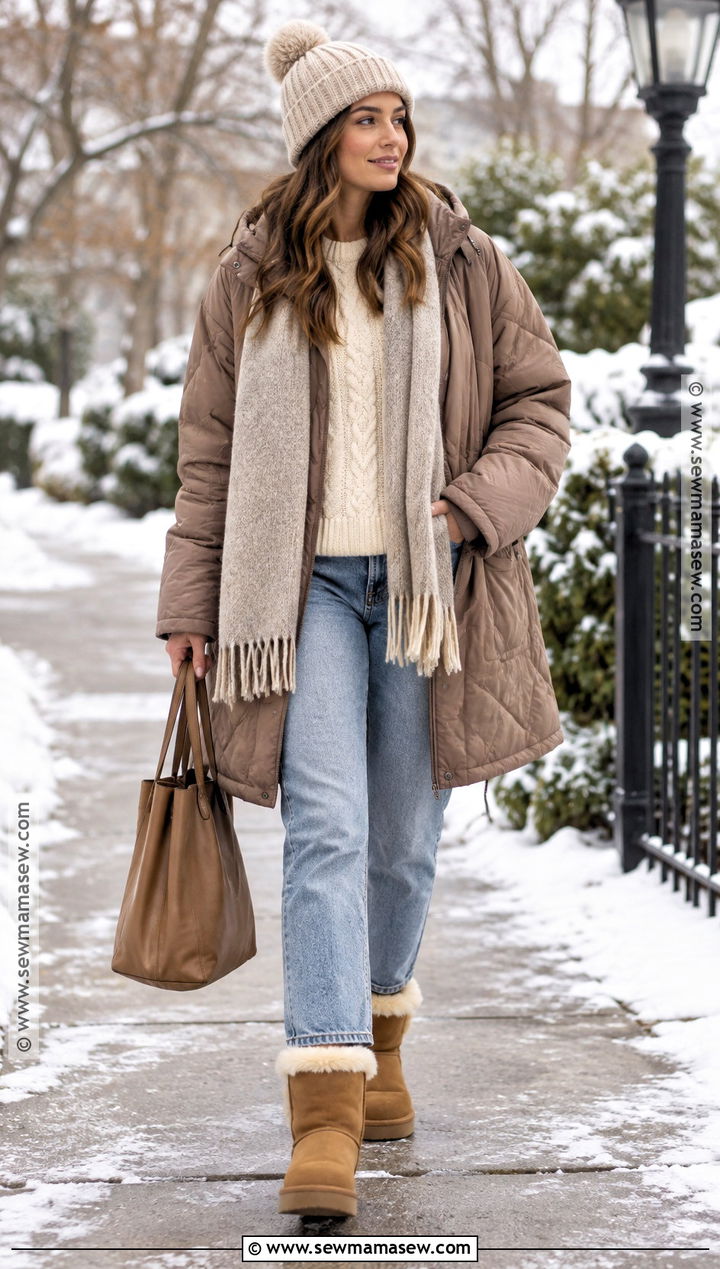 Shearling Lined Boot Outfit - 15 fall fashion boot styles