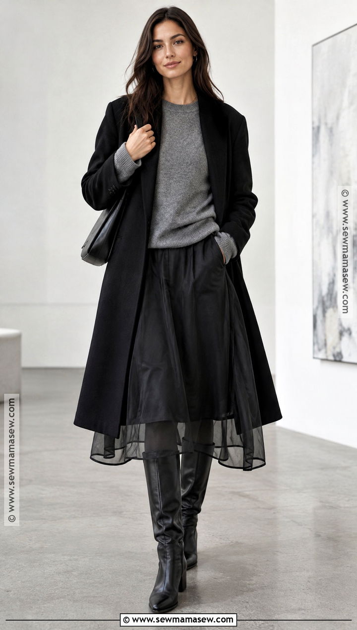 Sheer Layered Autumn Skirt Outfit - 20 autumn skirts