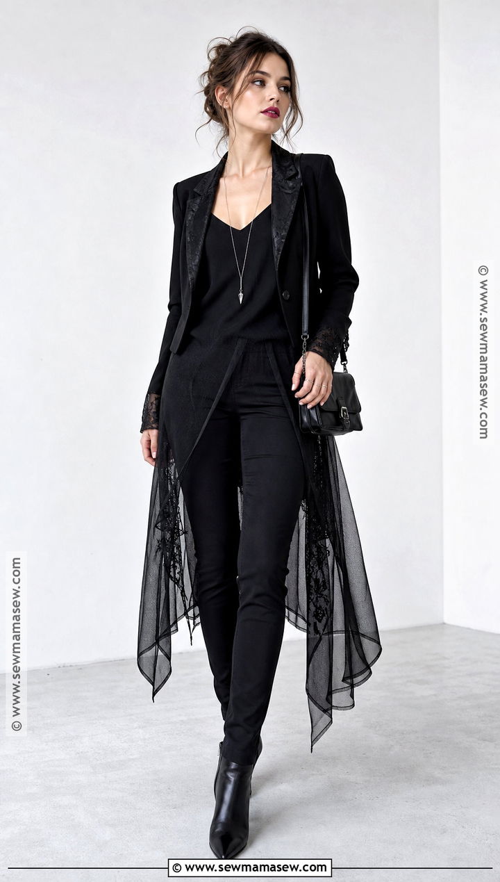 Sheer Layered Black Vampire Outfit - 40 modern vampire outfit ideas
