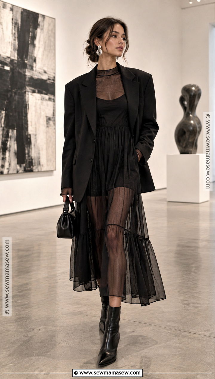 Sheer Layered Dress Outfit - 15 fall 2026 dress outfits