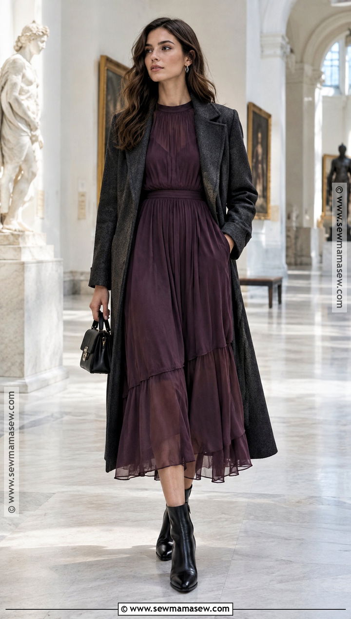 Sheer Layered Dress With Ankle Boots - 15 2026 fall dress trends