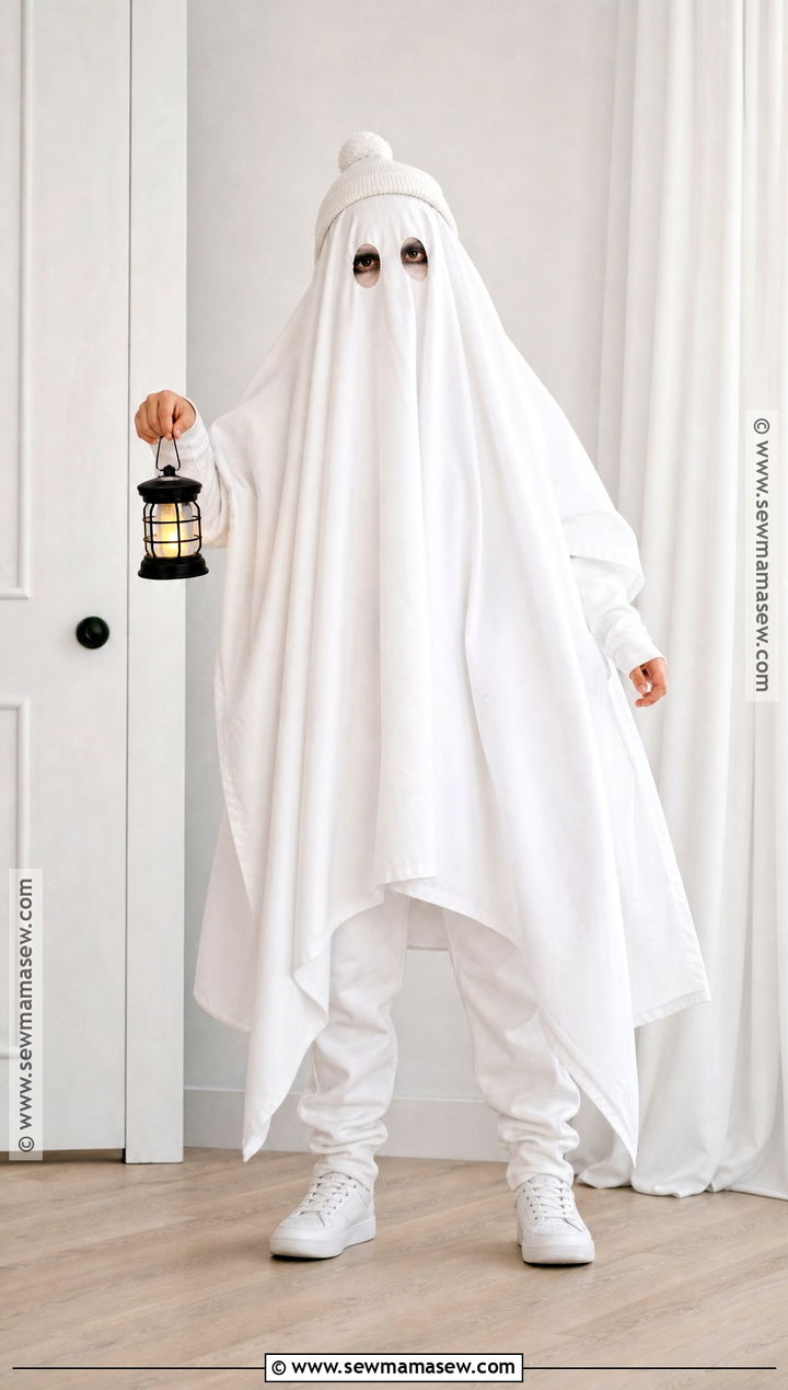 Sheet Ghost Costume With Sneakers - 40 halloween costumes last minute