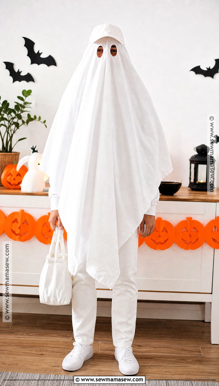 Sheet Ghost Costume With White Sneakers - 30 Simple Halloween Costumes for Men