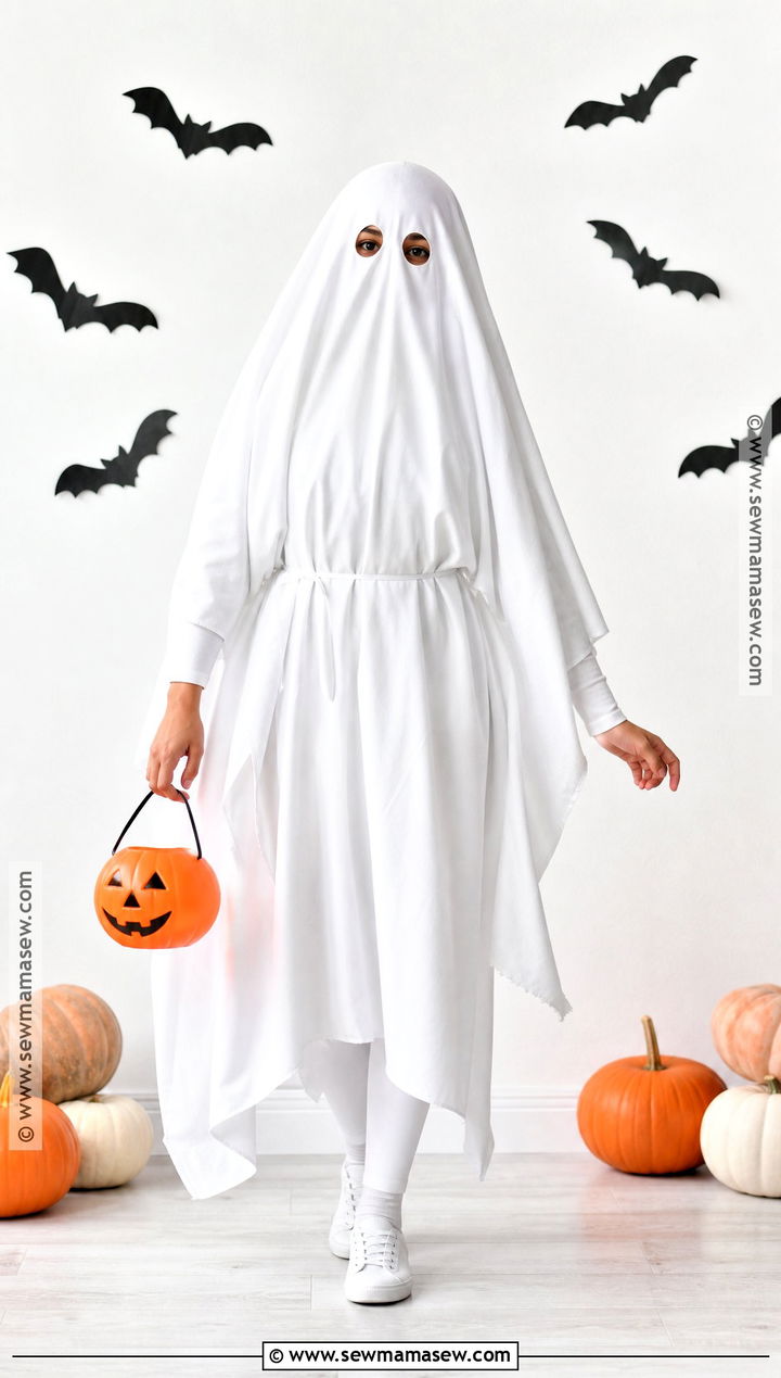 Sheet Ghost Costume With White Sneakers - 35 quick easy halloween costumes for women