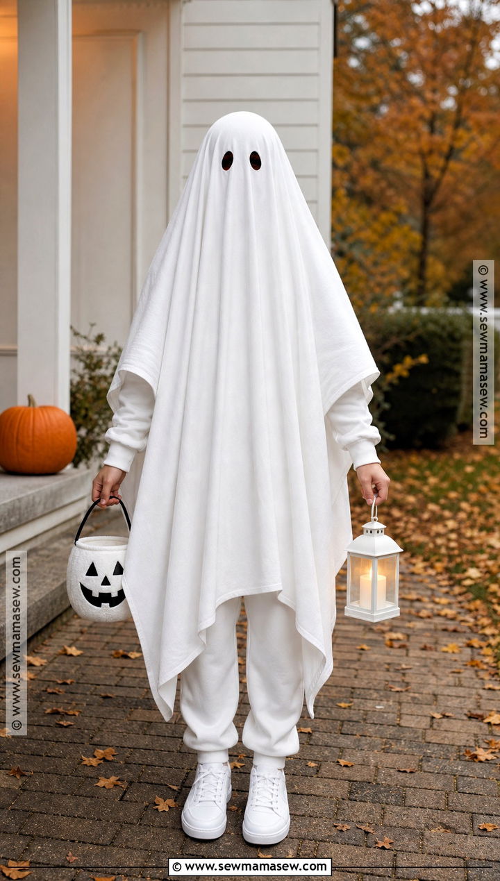 Sheet Ghost Costume With White Sneakers - 30 lazy costume ideas