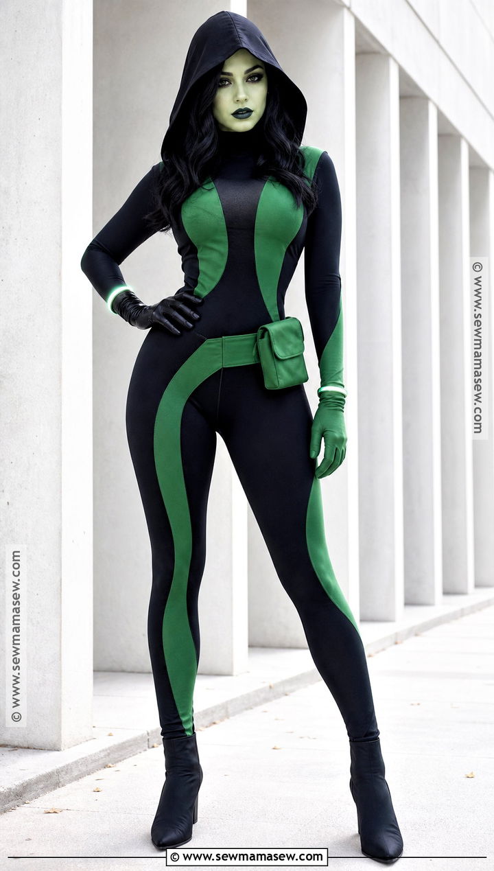 Shego Costume With Hooded Bodysuit - 30 she go costume ideas