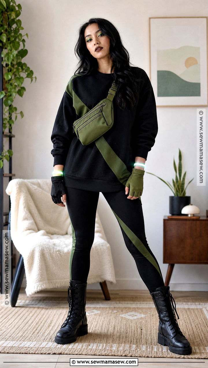 Shego Costume With Oversized Sweatshirt - 30 she go costume ideas