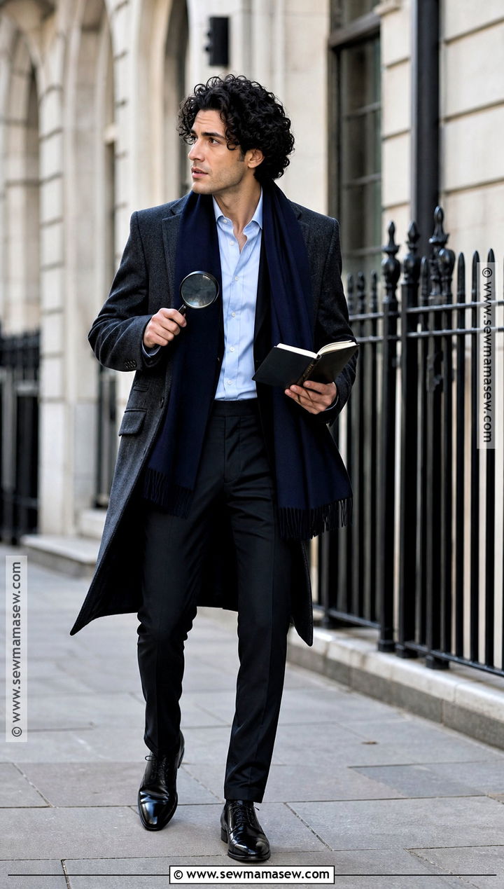 Sherlock Holmes Costume With Dark Wool Coat - 30 tv show halloween costumes