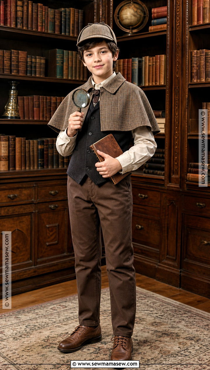 Sherlock Holmes Costume With Plaid Cape - 30 boys book character costumes