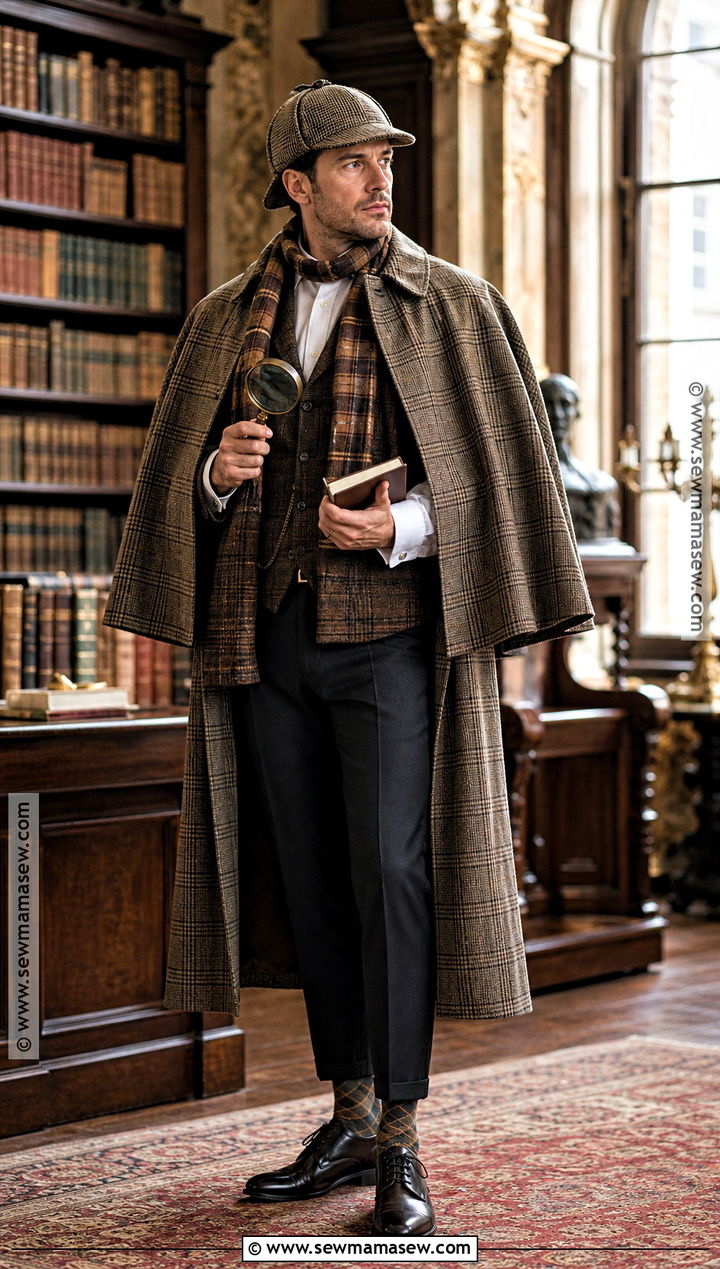 Sherlock Holmes Costume With Plaid Coat - 35 book character dress up ideas