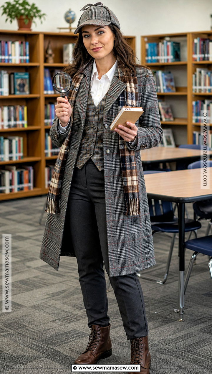 Sherlock Holmes Costume With Plaid Coat - 30 teacher book character costumes
