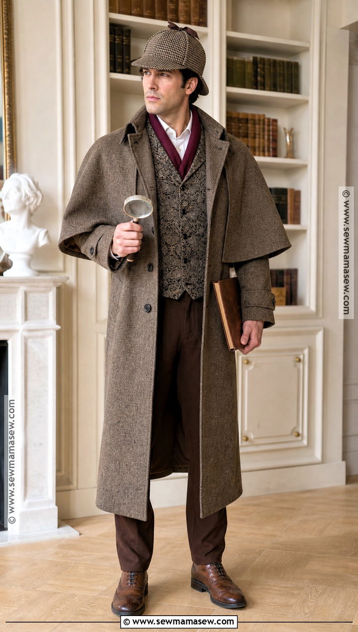 Sherlock Holmes Costume With Tweed Coat - 50 men halloween costumes
