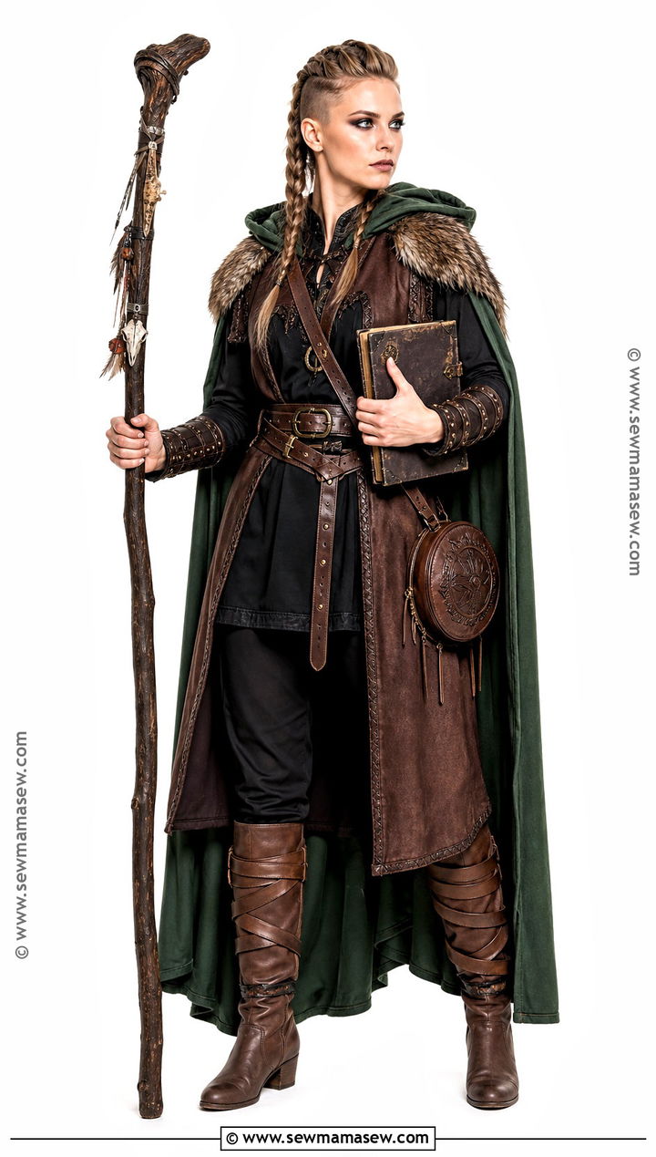 Shield Maiden Viking Witch Costume With Long Vest - 30 viking witch costume ideas