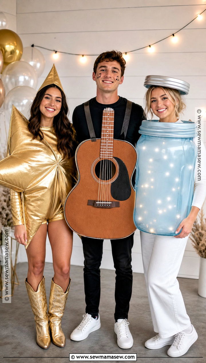 Shining Star Acoustic Guitar And Mason Jar Costume - 35 rhyme without reason costume 3 people ideas