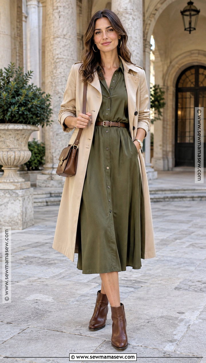 Shirt Dress and Ankle Boots Fall Europe Outfit - 20 Fall Europe Trip Outfits