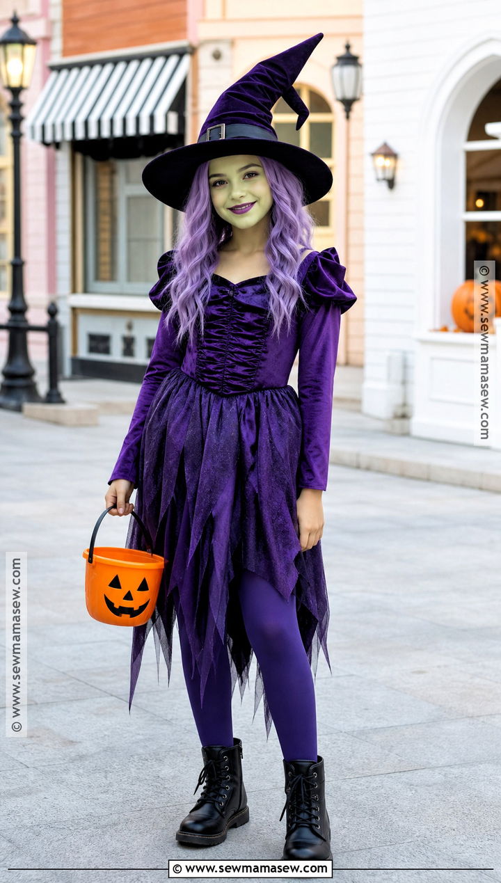Shock Purple Witch Costume - 35 tim burton costumes