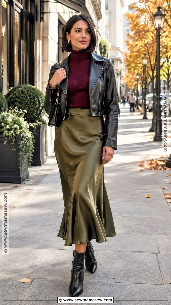 Short Hair Bomber Jacket And Pleated Skirt Outfit - 20 short hair fall outfits