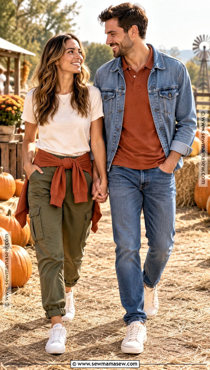 Short Sleeve Pumpkin Patch Couple Outfit - 20 matching pumpkin patch outfits for couples