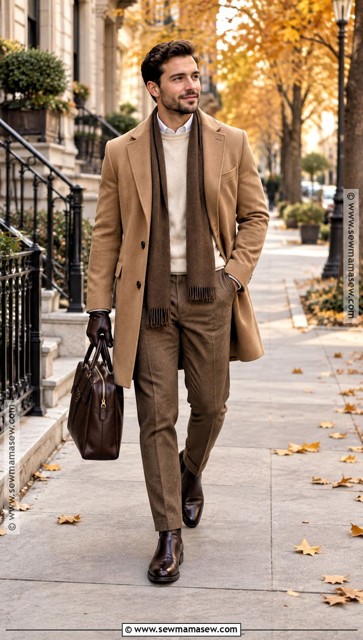 Short Topcoat With Tonal Fall Layers - 15 fall outfits for short for men