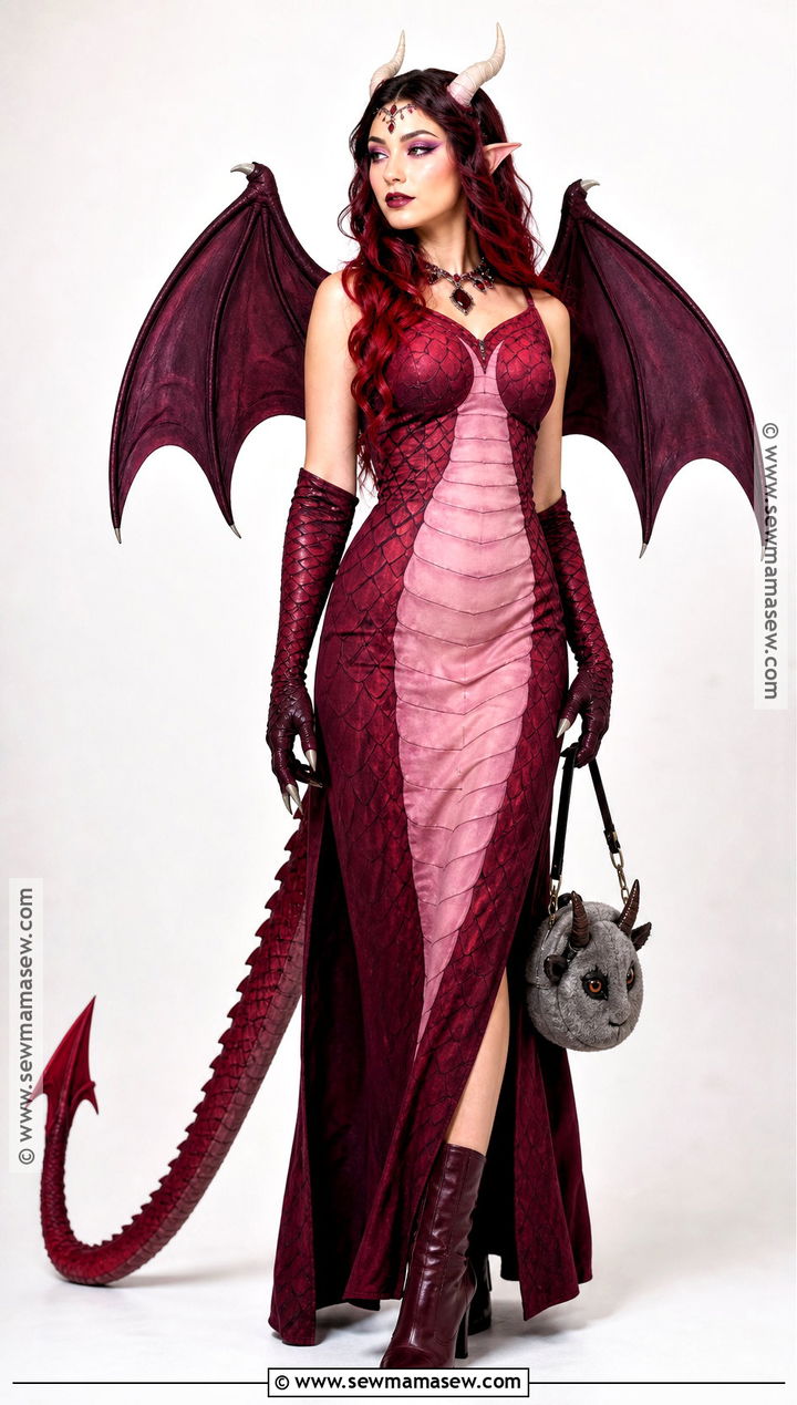 Shrek Dragon Costume With Ombre Red Dress - 35 shrek dragon costume ideas